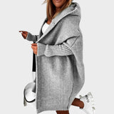 Marcela | Πλεκτή ζακέτα με κουκούλα και μεγάλο μέγεθος 