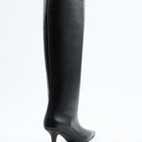 Mona Leather knee high boots - Black