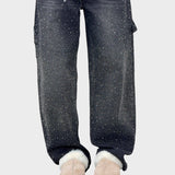 Valerie - Τζιν με φαρδιά μπατζάκια και διακριτική γυαλάδα